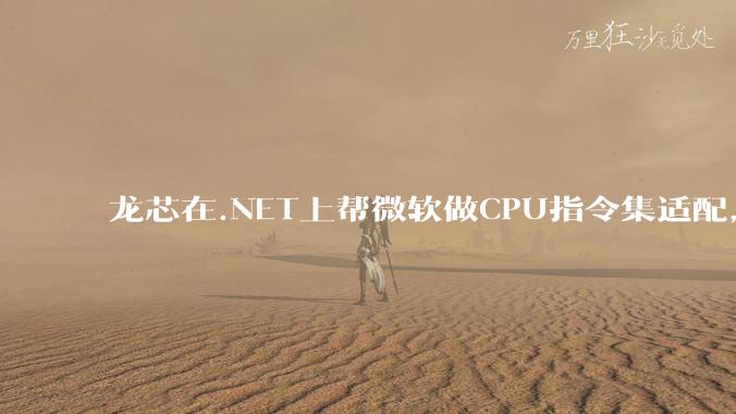 龙芯在.NET上帮微软做CPU指令集适配，为什么到国内.NET开发者这里成了维护龙芯.NET版本?